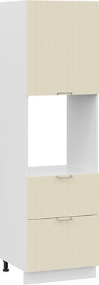Шкаф-пенал кухонный ТриЯ Кимберли 1П6Я2 с одной дверью и двумя ящиками (белый/крем) - 