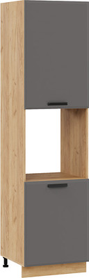 Шкаф-пенал кухонный ТриЯ Тиана 1ПВ6 с двумя дверями (дуб крафт золотой/асфальт супермат) - 