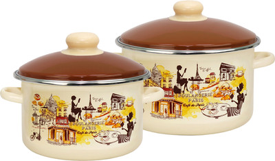 Набор кастрюль Эмаль Парижское кафе цил 2-222/6 -