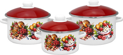 Набор кастрюль Эмаль Малиновое варенье цил 2-3235/6 -