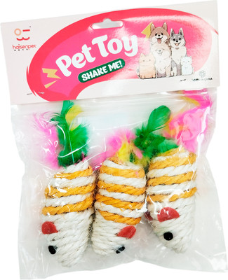 Набор игрушек для кошек HaisenPet Мышка полосатая из сизаля / HP-CT3 - 8950 (3шт) -
