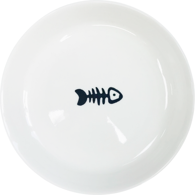 Миска для животных HaisenPet Скелет рыбы / SN001-6390 (белый) -