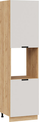 Шкаф-пенал кухонный ТриЯ Гренада 1ПВ6 с двумя дверями (дуб крафт золотой/холст мокко) - 