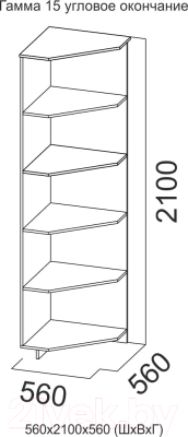 Угловое окончание для шкафа SV-мебель Гостиная Гамма 15 (дуб венге)