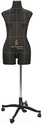Манекен портновский Royal Dress Forms Monica+ стойка Милан (черный, размер 44)