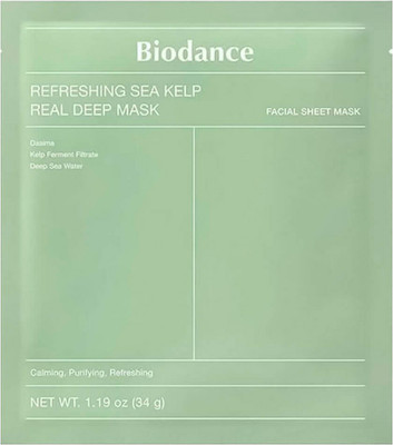 Маска для лица гидрогелевая Biodance Refreshing Sea Kelp Real Deep Mask -