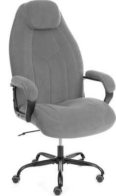 Кресло офисное Tetchair Boss metalBL (велюр, серый, 29) -