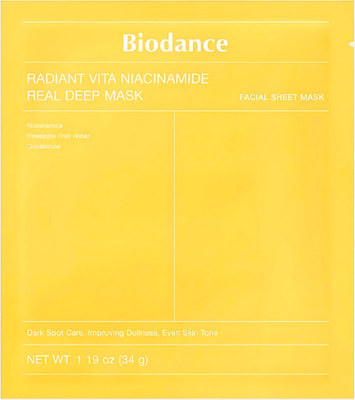 Маска для лица гидрогелевая Biodance Radiant Vita Niacinamide Real Deep Mask -