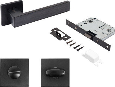 

Ручка дверная, Арт Лана BL/BL +L7050S BL+BK-S2 BL(86150/S7050)