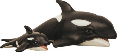 Фигурка коллекционная Magic Manufactory Ocean Косатка с косатёнком (черный) -