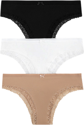 Комплект женских трусов Mark Formelle 412281-3 (р.106, белый/телесный/черный) - 