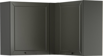 Шкаф навесной для кухни Олмеко Мадрид угловой (диамант серый/белый/ПВХ графит) -