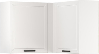 Шкаф навесной для кухни Олмеко Мадрид угловой (белый/белый/ПВХ белый) -