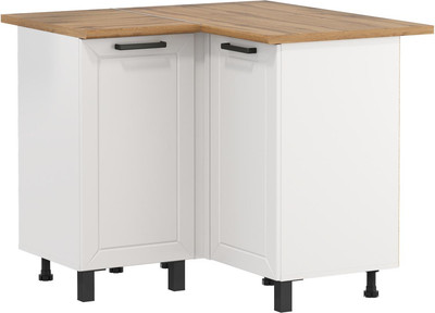 Шкаф-стол кухонный Олмеко Мадрид угловой (белый/дуб вотан/белый/ПВХ белый) -