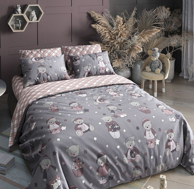 

Комплект постельного белья, Тинейджер № Мишки розовые 7645 1.5сп