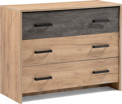 Комод Woodville Taika (дуб золотой/камень темный) -