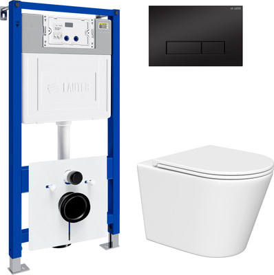 Инсталляция с подвесным унитазом Lauter Longer 21901001 + кнопка 219704HD -