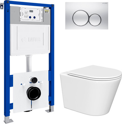 Инсталляция с подвесным унитазом Lauter Longer 21901001 + кнопка 219703E -