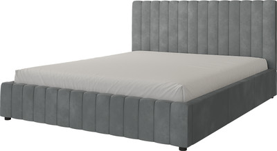 Двуспальная кровать Bravo Мебель Нельсон 160х200 без ПМ стандарт 2 вариант  (холодный серый, полоса) - 