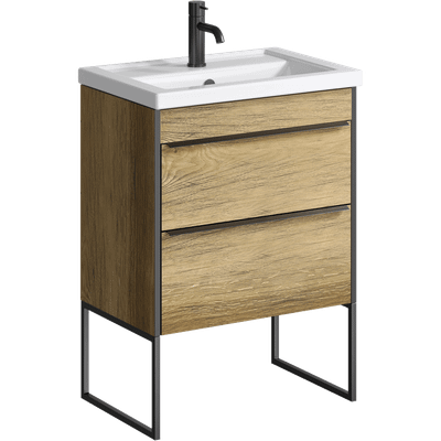 Тумба с умывальником Aqwella Fargo 600 / FRG0106DB+4640021060773+FRGN380 - 