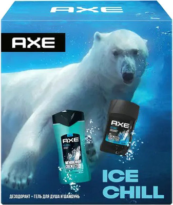 Набор косметики для тела Axe Ice Chill 2025 Гель для душа 250мл+Дезодорант-стик 50мл - 