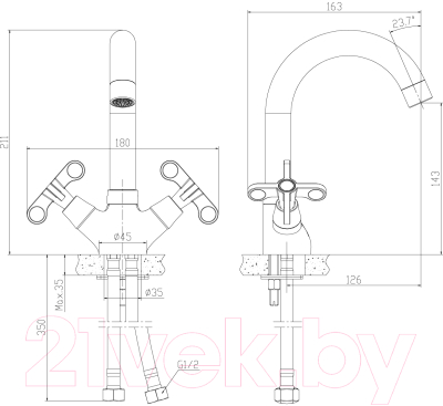 Изображение товара Смеситель Rossinka Silvermix RS42-62