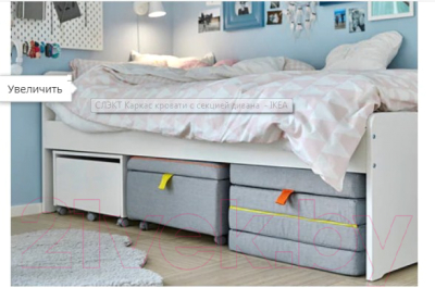 Односпальная кровать Ikea Слэкт 192.397.37