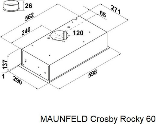 Вытяжка скрытая Maunfeld Crosby Rocky 60 (черный)