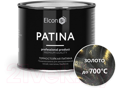 Краска Elcon Patina термостойкая до 700C (800г, золото)