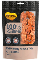 Лакомство для собак Мнямс Кубики из мяса утки с треской / 703232 (100г) - 