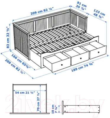 Изображение товара Кровать-тахта Ikea Хемнес 792.989.79