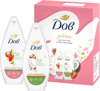 Набор косметики для тела Dove Фруктовое настроение 2025 Гель для душа (2x250мл) - 