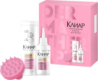 Набор косметики для волос Clear Derma Energy 2025 Шампунь 200мл+Скраб для кожи головы 150мл - 