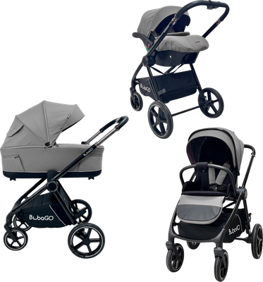 Детская универсальная коляска Bubago Niveta 3в1 / BG 192-2 (серый) -