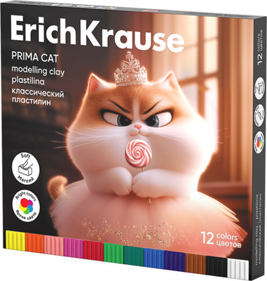Пластилин Erich Krause Prima Cat / 65197 (12цв) -