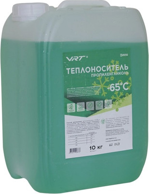 Теплоноситель для систем отопления VRT VR.P.G.10.65 пропиленгликоль -65С (10кг, зеленый) -