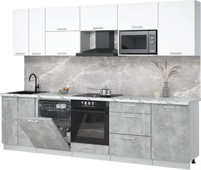 

Кухонный гарнитур, Мила Лайт 2.9-ПМ2