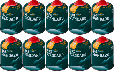 Газовый баллон туристический Tourist Standard TBR-450 (10шт) - 