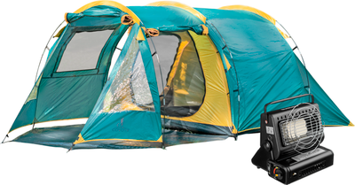 Палатка Coyote Dakota / CL-A08-Green с обогревателем газовым  ZT-202-D (черный) -