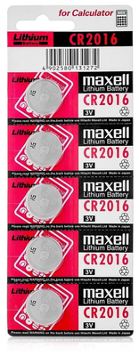Комплект батареек Maxell CR2016 Lithium 3V (5шт) - 