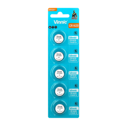 Комплект батареек Vinnic CR1620-C5 Lithium 3V (5шт) - 