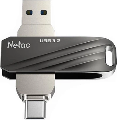 USB flash накопитель Netac US18 USB 3.2+TypeC FlashDrive 64GB (NT03US18C-064G-32BK) - 