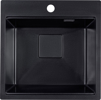 Мойка кухонная Marblan Comfort 50 (оникс, с сифоном и колландером) - 