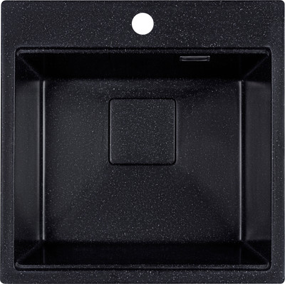 Мойка кухонная Marblan Comfort 50 (черный, с сифоном и колландером) - 