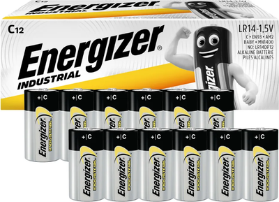 Комплект батареек Energizer EN93 Industrial C/LR14 Alkaline 1.5V (12шт) - 