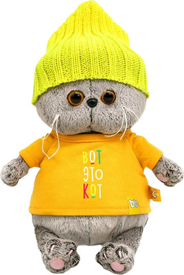 Мягкая игрушка Budi Basa Кот Басик Baby в футболке и шапке / 10870421 -