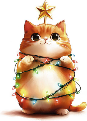 Набор алмазной вышивки Феникс+ Кот-елочка / 71342 -