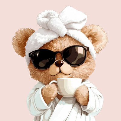 

Набор алмазной вышивки, Мишка с кофе / 71439