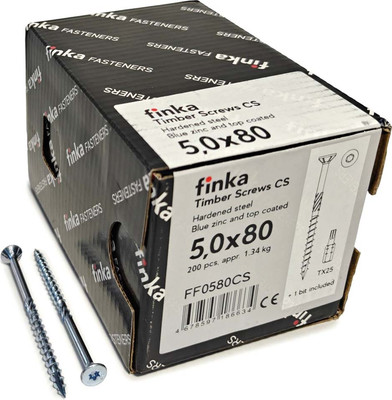 

Шуруп, Timber Screws CS Конструкционный по дереву TORX25 5x80 потай