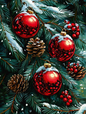 Набор алмазной вышивки Феникс+ Новогодние шары / 71445 - 